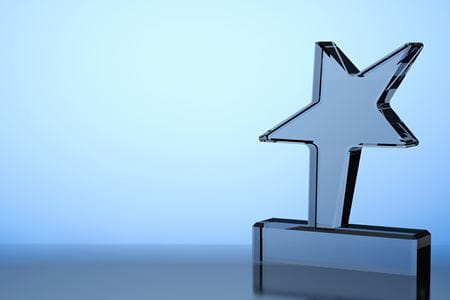 A 3D Rendering of a Star Award Trophy