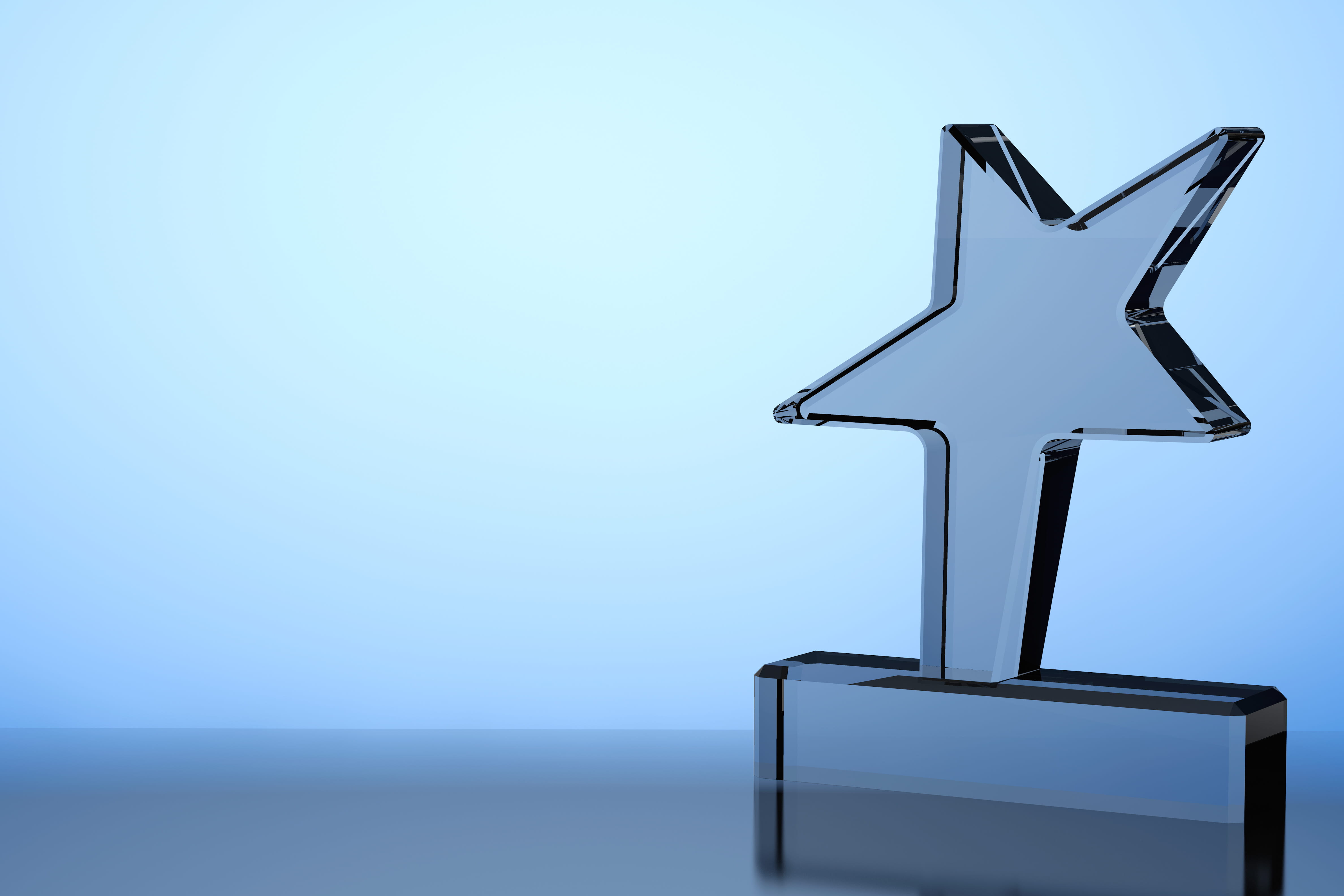 A 3D Rendering of a Star Award Trophy