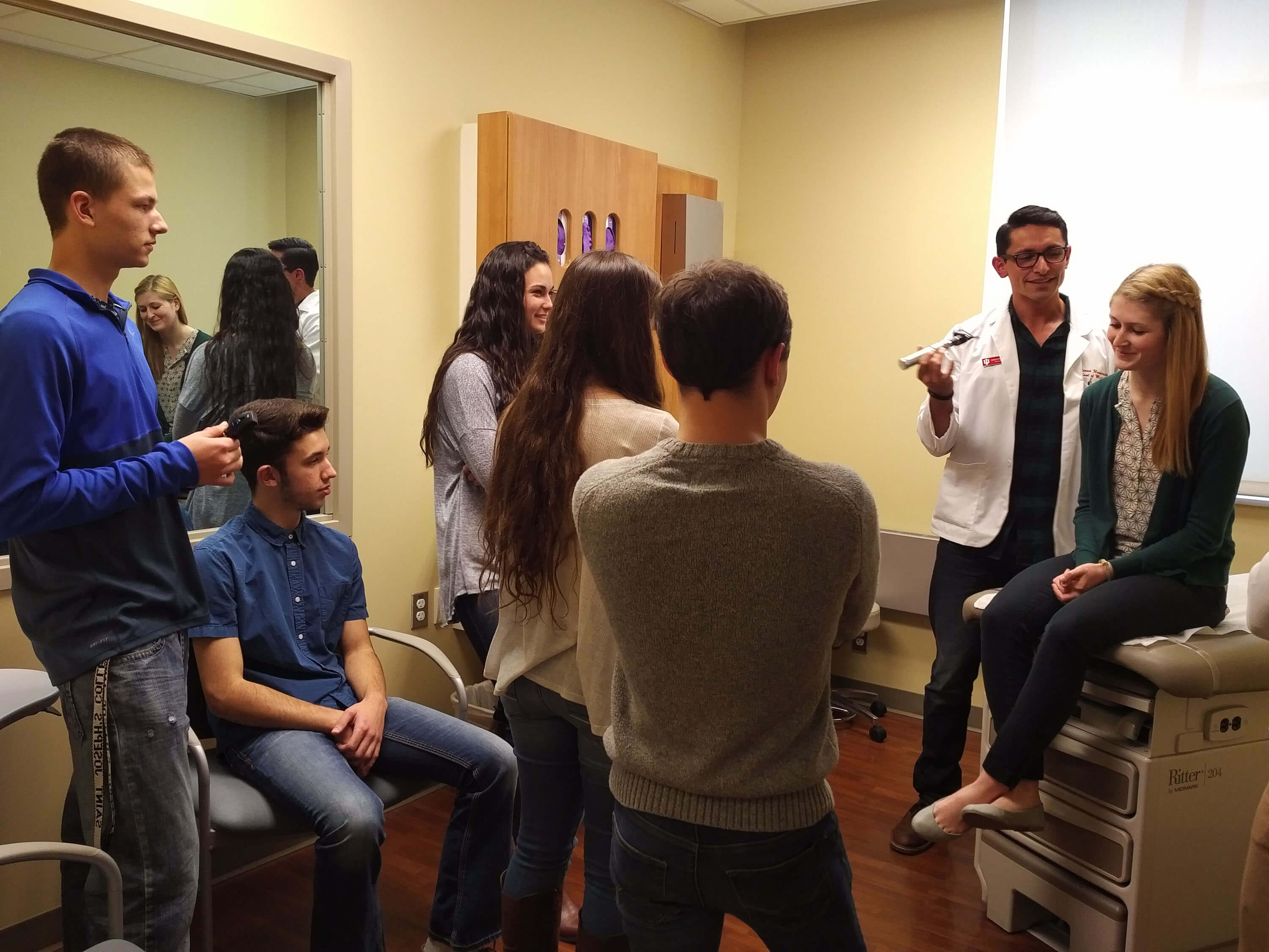 Class of 2018 West Lafayette MD students giving an exam