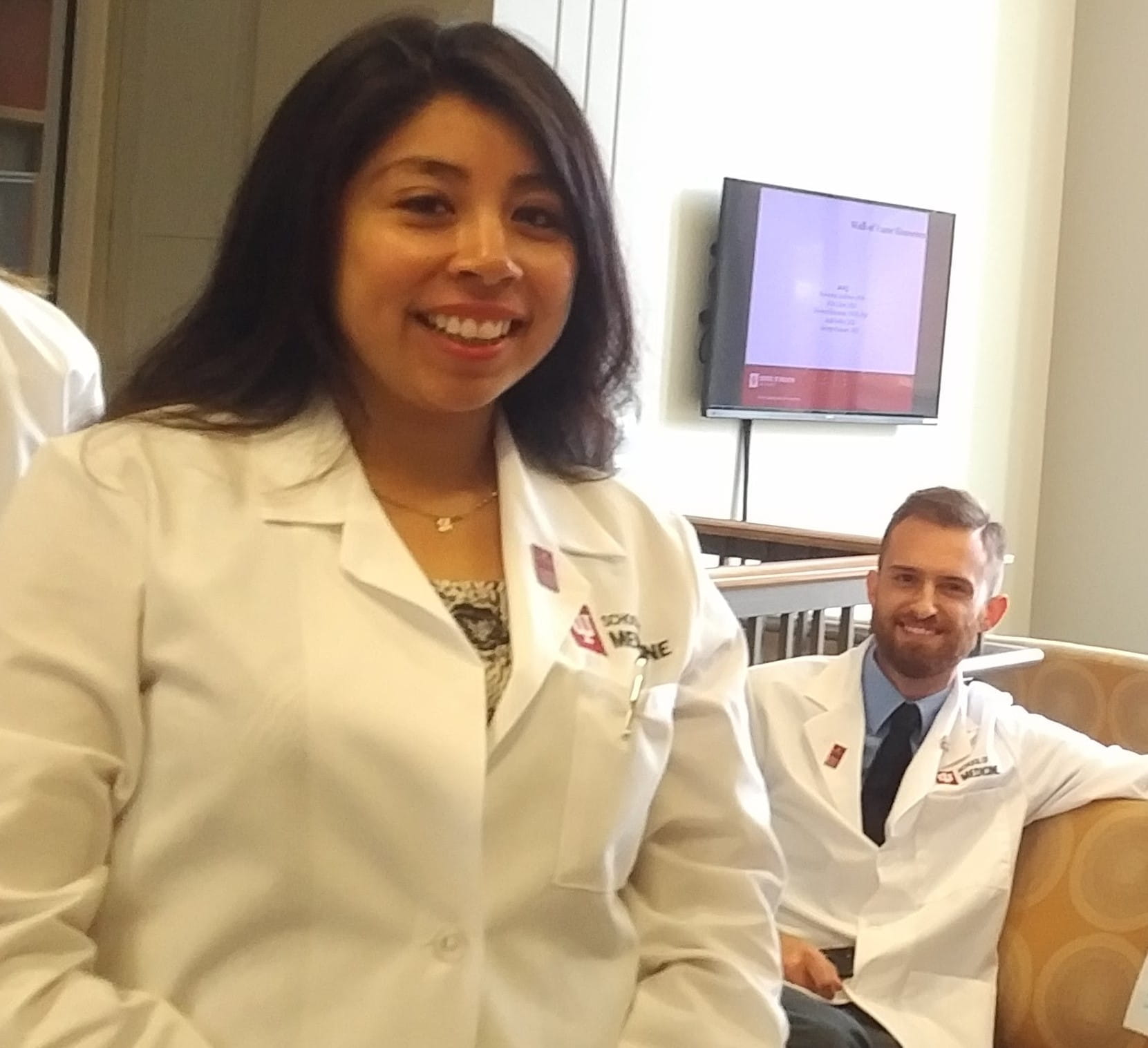 MD students Guad and Nick in West Lafayette North Lounge