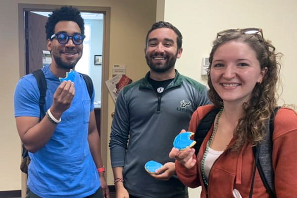MD students eat cookies on world mental health day