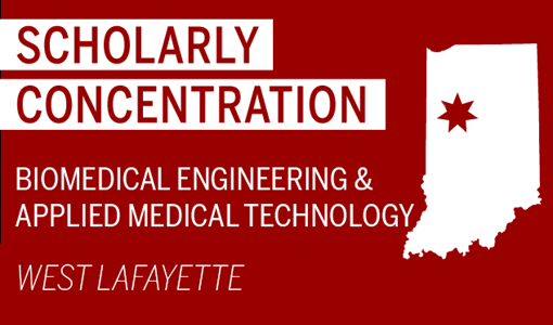 map shows location of the biomedical engineering concentration in west lafayette