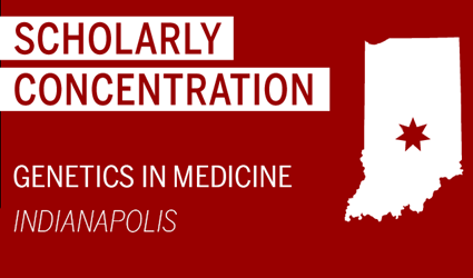map shows the location of the genetics in medicine concentration in Indianapolis
