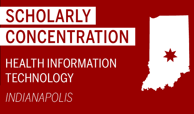 map shows the location of the health information technology concentration in indianapolis