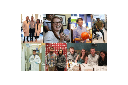 A collage of photos of young scientists.