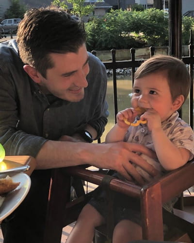 Dr. Brian O’Neill, EM/Peds physician resident, with his son Conner