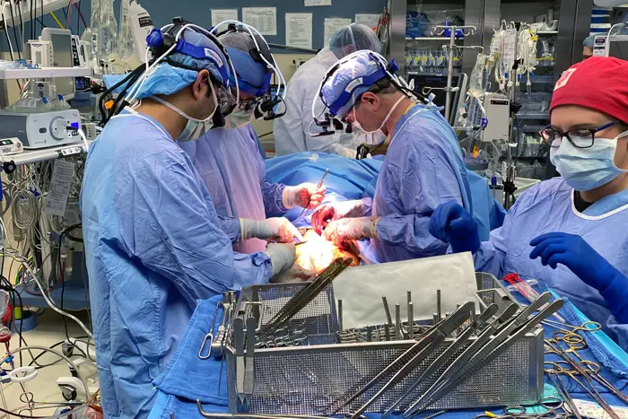 Daniel Beckman performs heart surgery