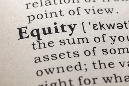 The word equity in a dictionary