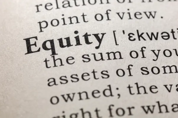 The word equity in a dictionary