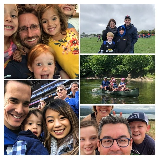 collage of family photos from Clint Bahler, Anthony Shanks, Dylan Cooper, Ryan Fiztgerald and Nathan Schmidt