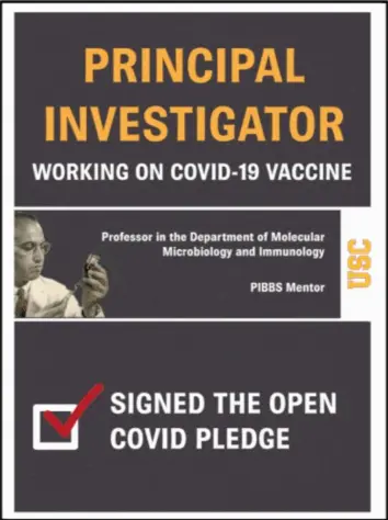 A sample trading card for a USC Professor of Molecular Microbiology and Immunology