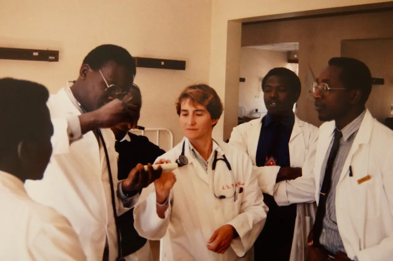 Kara Wools-Kaloustian works with a team of physicians in Kenya