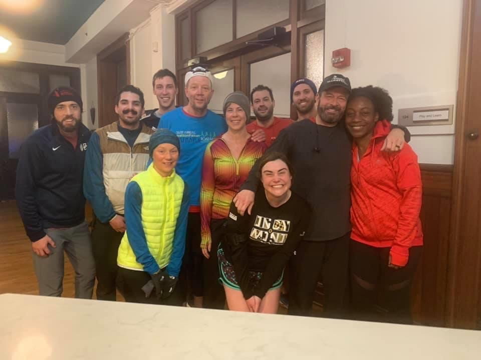 Jamie Felton, MD, poses with the Naptown Run Club in downtown Indianapolis