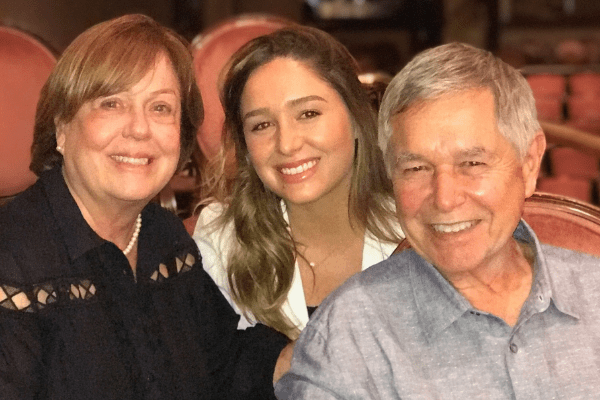 Victoria Sanchez with her parents