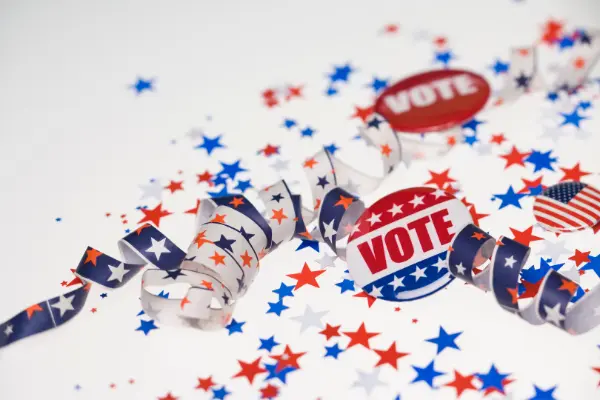 Vote button and confetti