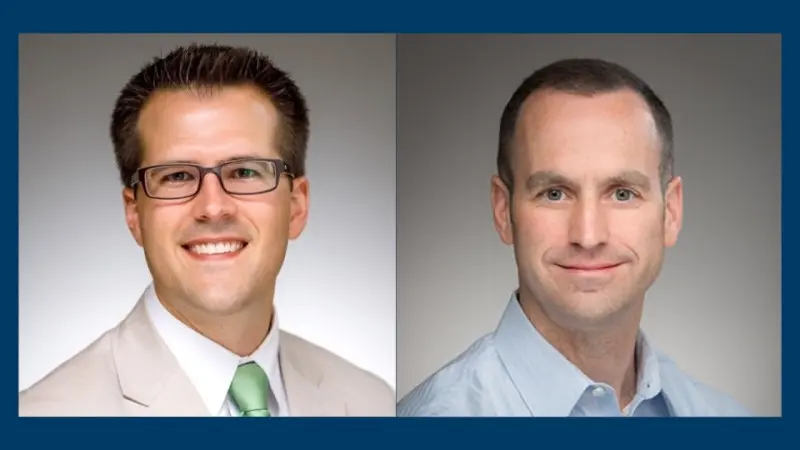 photos of Patrick Wensing, PhD, and Jim Schmiedeler, PhD.
