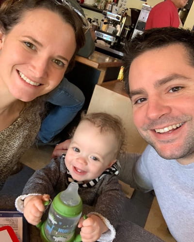 Dr. Will Martin, EM/Peds physician resident, with his wife Krista, and son, Peter