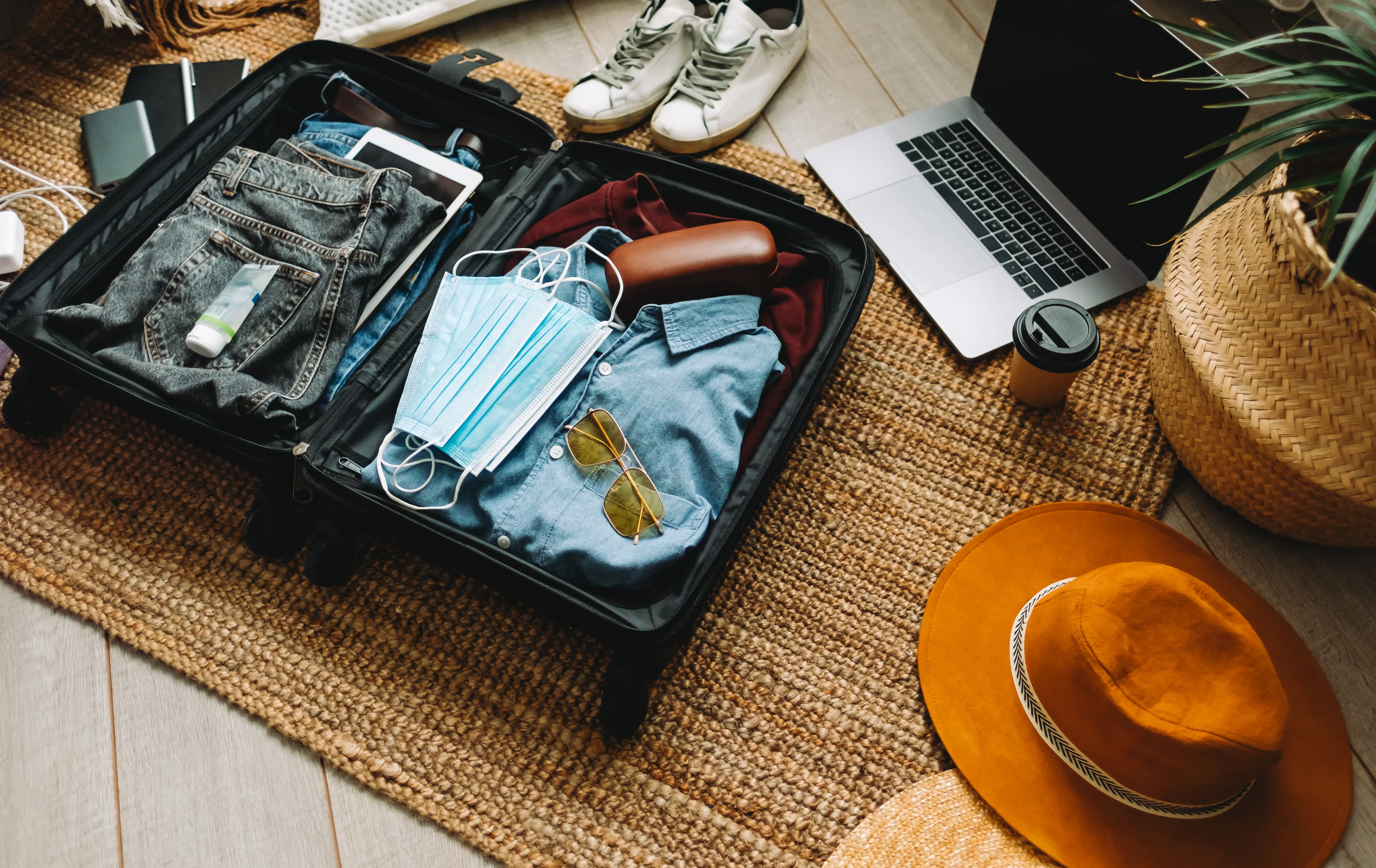 packed suitcase