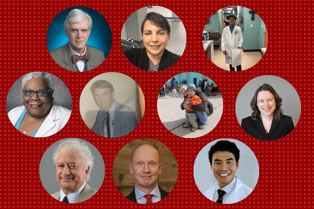 Headshots of ten alumni