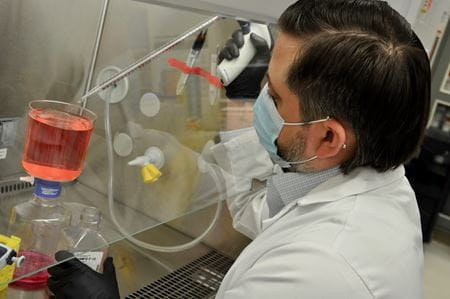 Michael Davis in his lab at IU