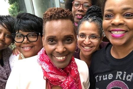 Lisa Hayes with community advocates