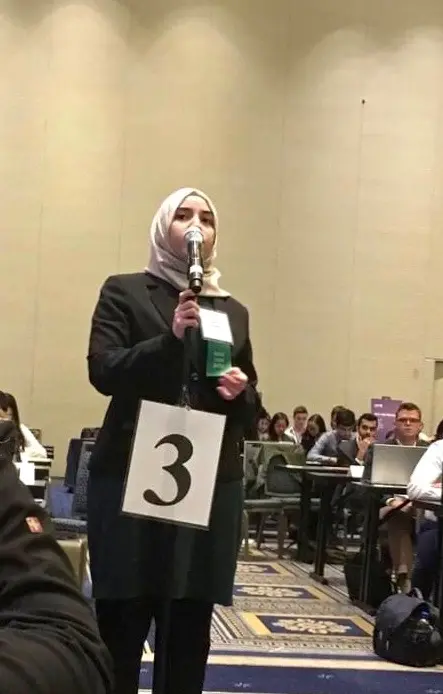 Leena Aljobeh speaks at AMA conference