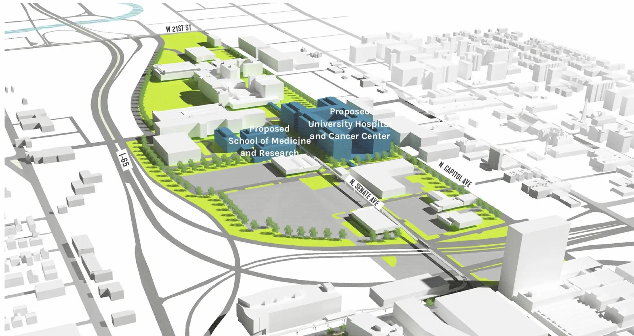 Planned Academic Health Center in Indianapolis