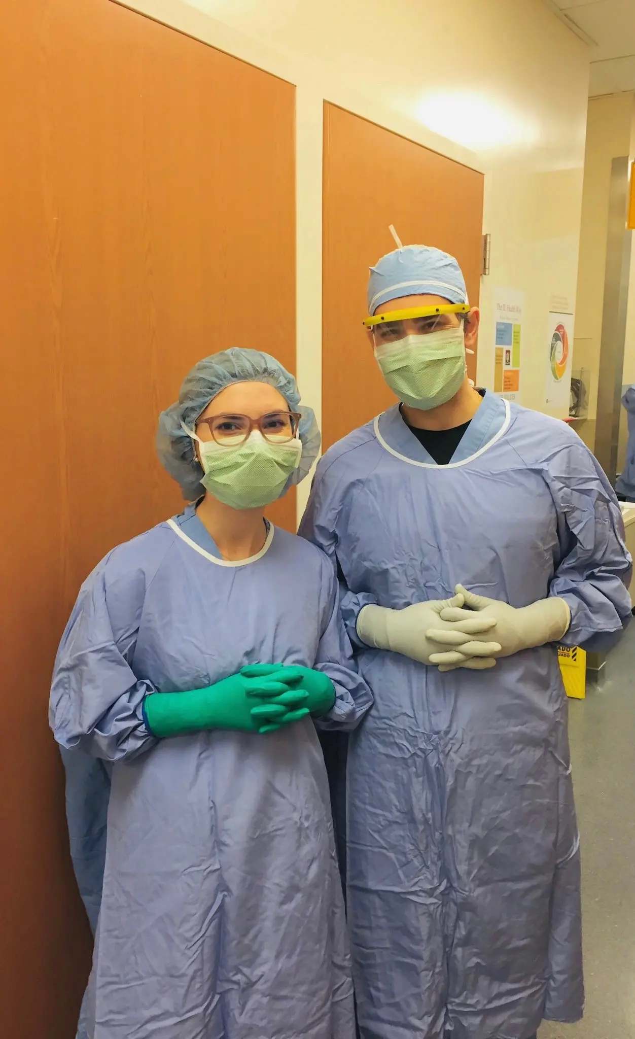 Sarina and Carlos in neurosurgery rotation