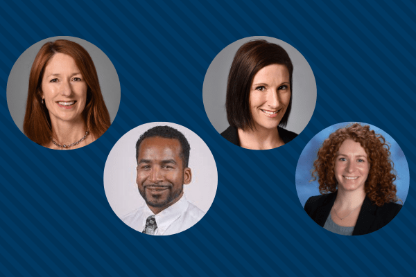 Drs. Walvoord and Haywood, Kristen Heath and Mikayla Burrell