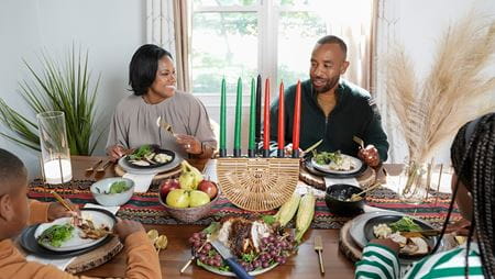 Family celebrating Kwanzaa