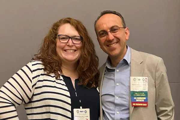Pictured left to right: Brianne Nickel, MA, C-TAGME and Dimitrios Stefanidis, MD, PhD, FACS, FASMBS