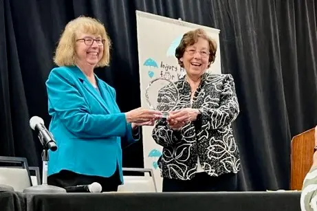 Marilyn Bull receives the Injury Free Kids Award