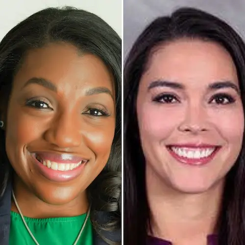 Side-by-side headshots of Dr. Lauren Nephew, left, and Dr. Ashley Gilmore, right. 