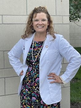 Michelle LaTurner in white coat