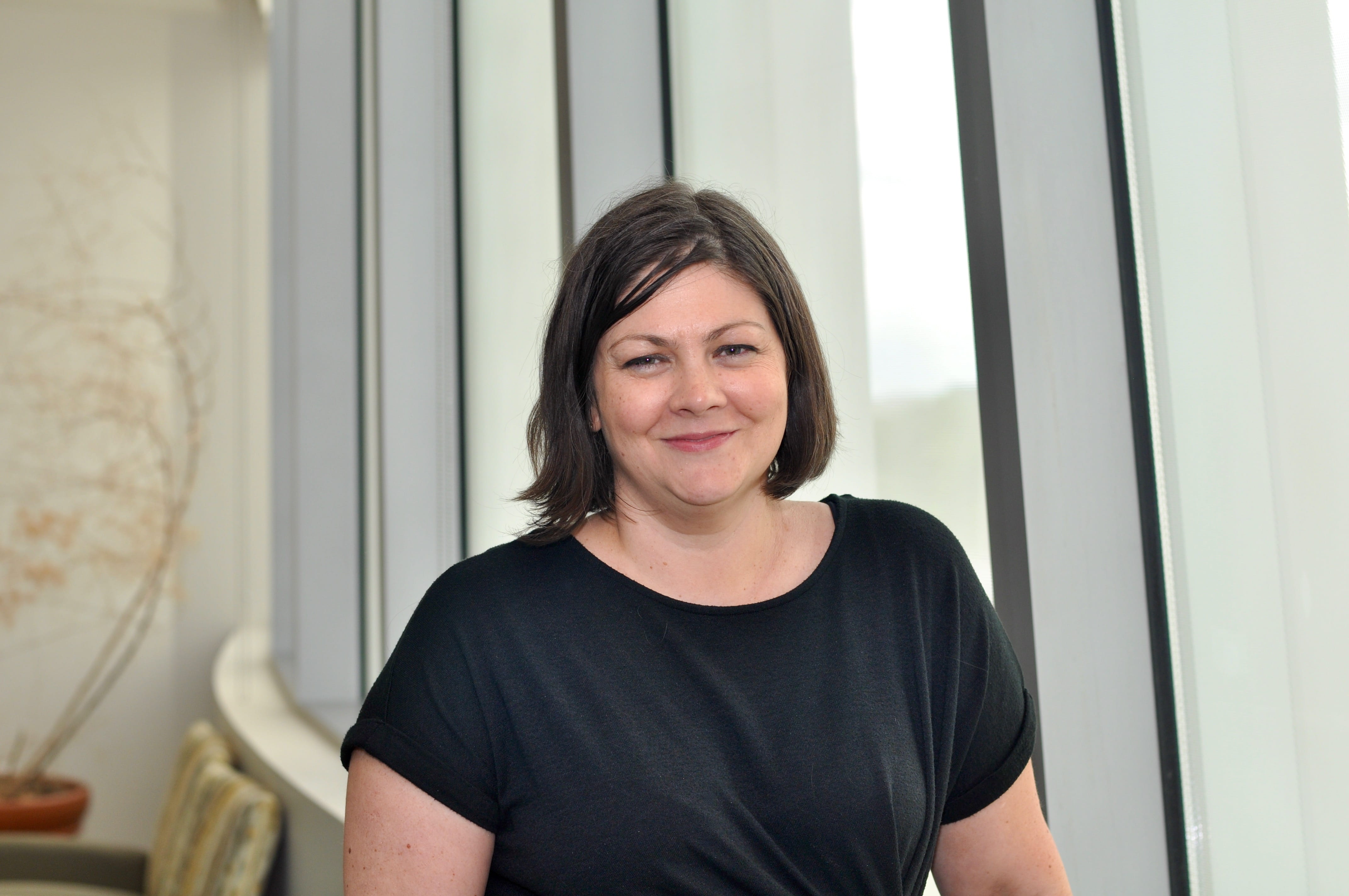 Dr. Leslie Hulvershorn in Goodman Hall