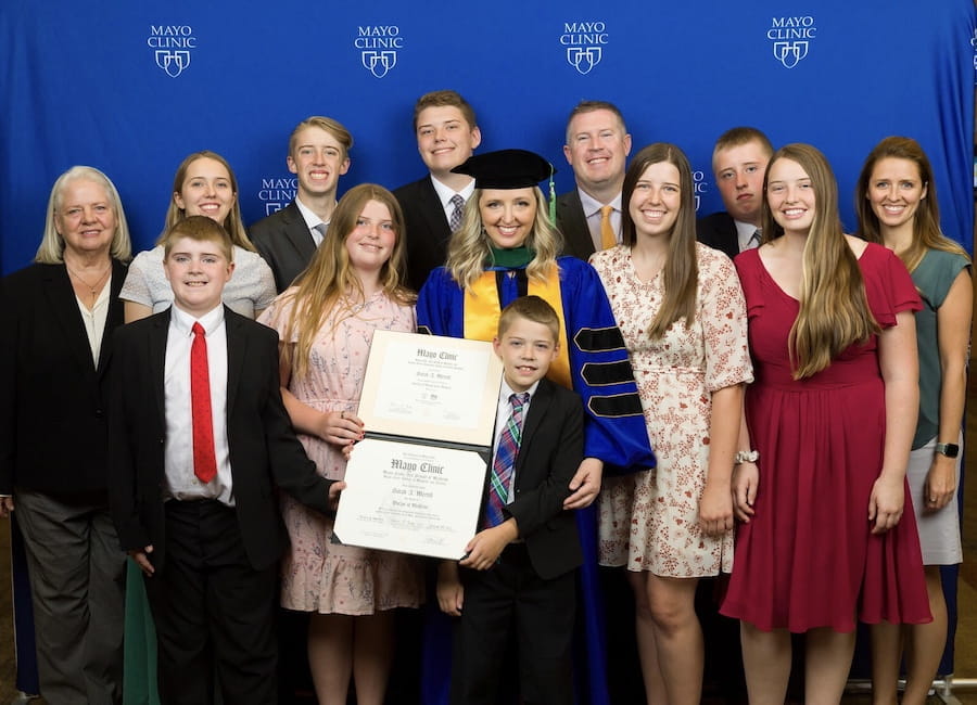 Sarah Merrill at her Mayo Clinic graduation
