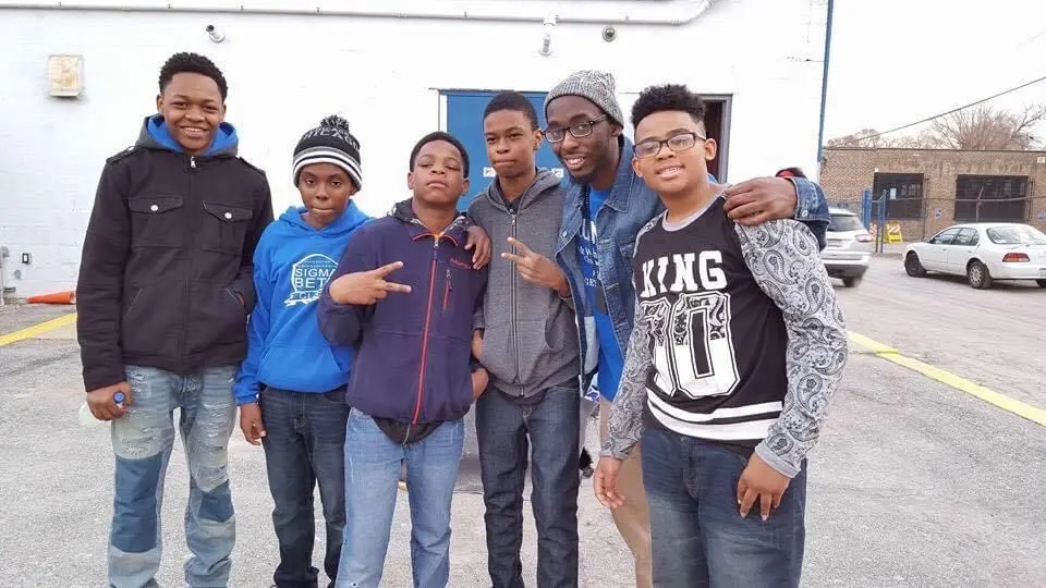 Richard Brown with youth mentees