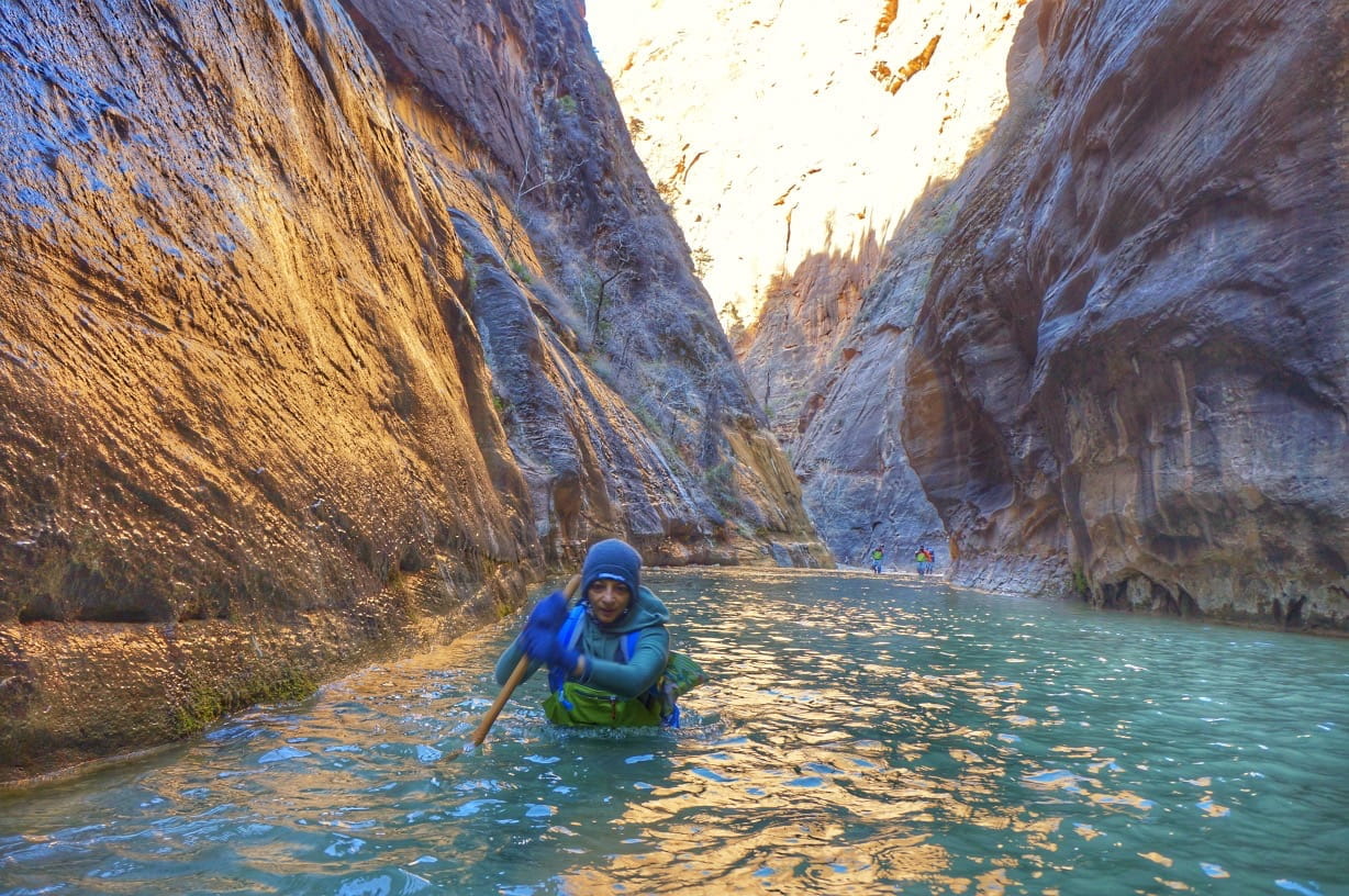 Subha Raman in The Narrows of Zion National Park