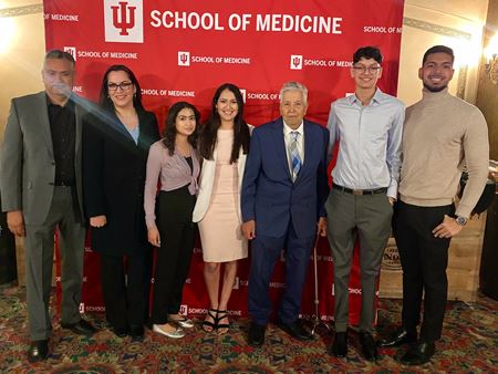 Alejandra Rodriguez and family at her white coat ceremony