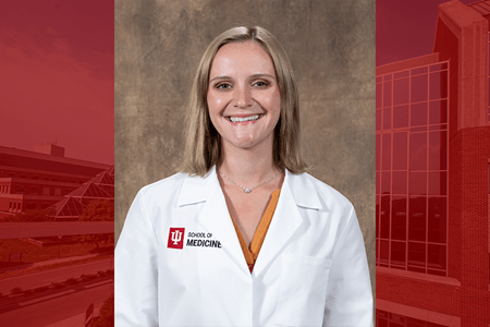 Briana Rayman in her white coat