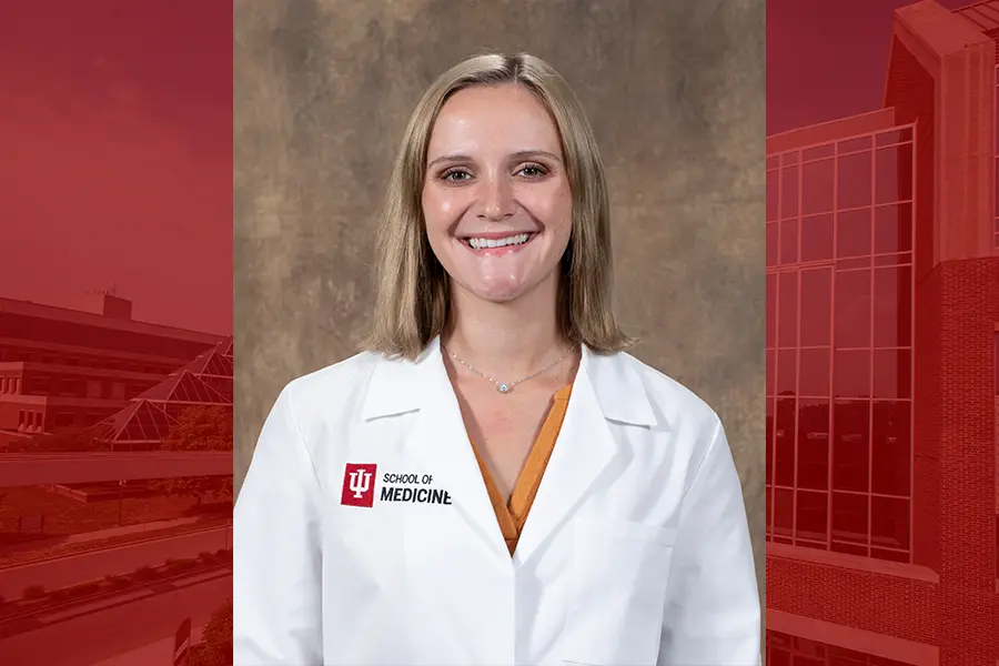 Briana Rayman in her white coat