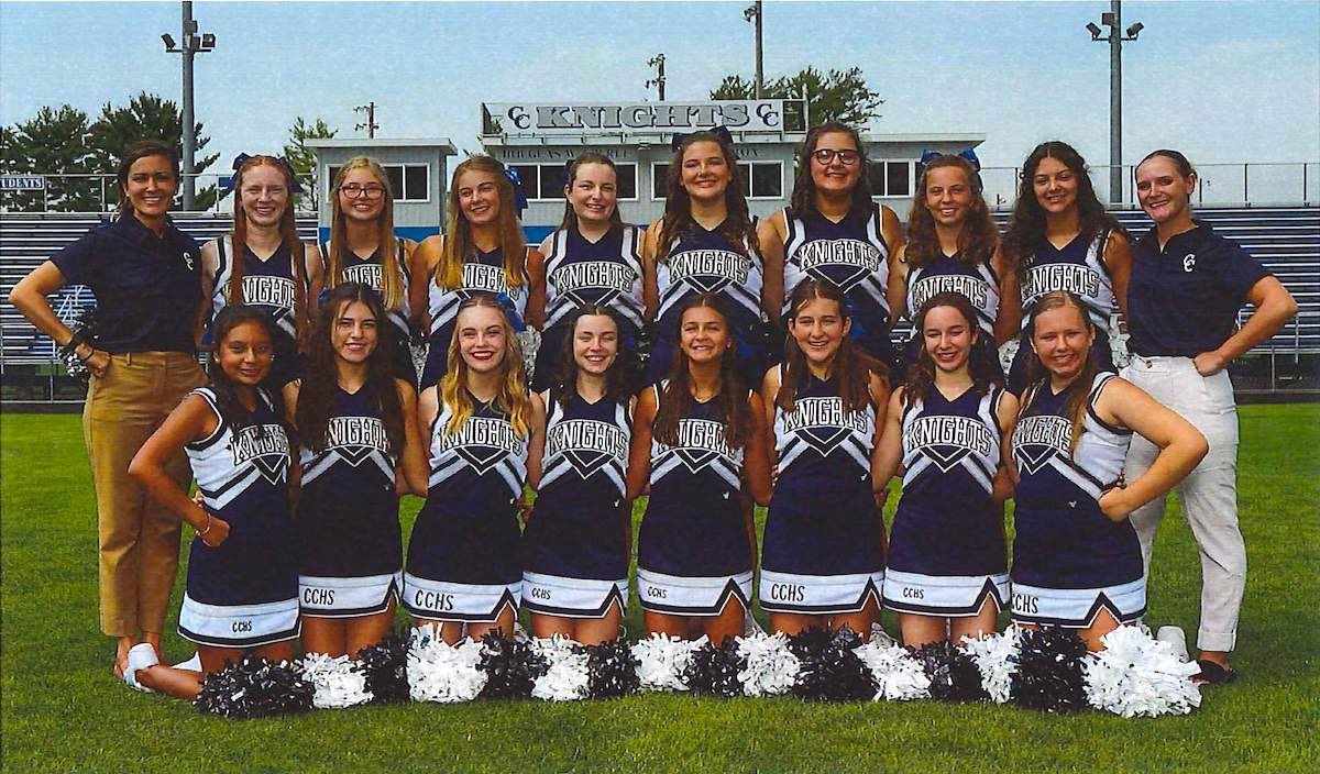 Bri Rayman with the Central Catholic cheer team