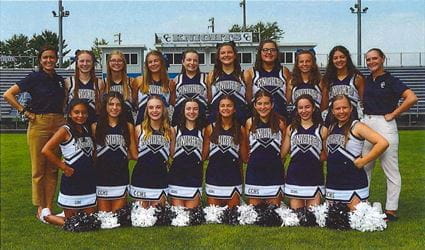 Bri Rayman with the Central Catholic cheer team