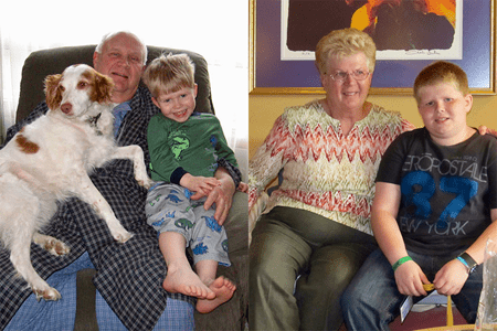 Clem and Denice Schroll with grandson Parker as a child