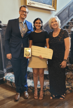 Photo of Josh Howell, Sarita Pantula, and Program Director Barbara McGahey Frain.