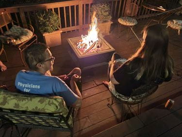 Devin at firepit