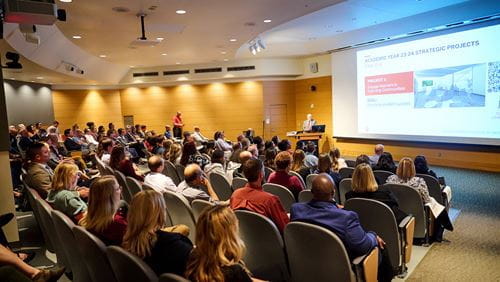 Audience at Fall 2023 All School Meeting