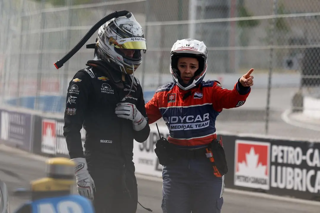 Dr. Julia Vaizer with INDYCAR driver Kyle Kirkwood