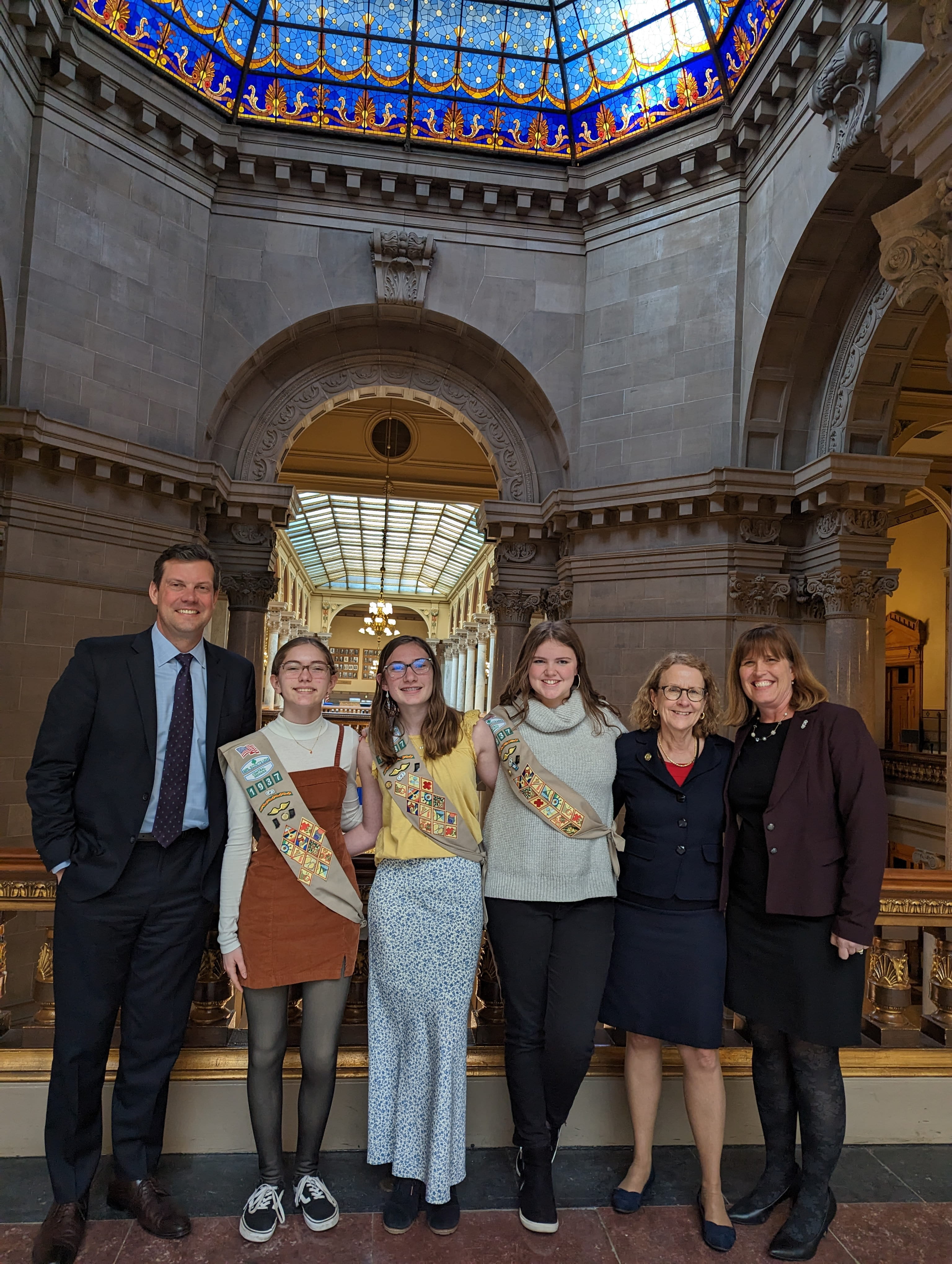 Troop 1937 with Sen. Walker and Maggie Stevens
