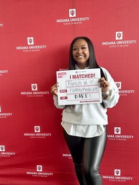 Aonesti Williams at Match Day 2024 Aonesti Williams holds her Match Day sign
